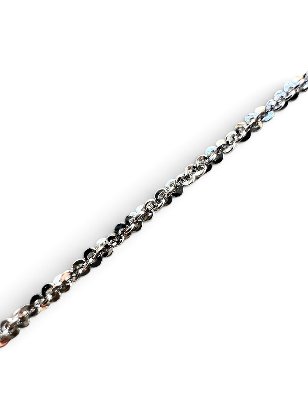 Sterling Silver Twisted Rock Chain Necklace 16”